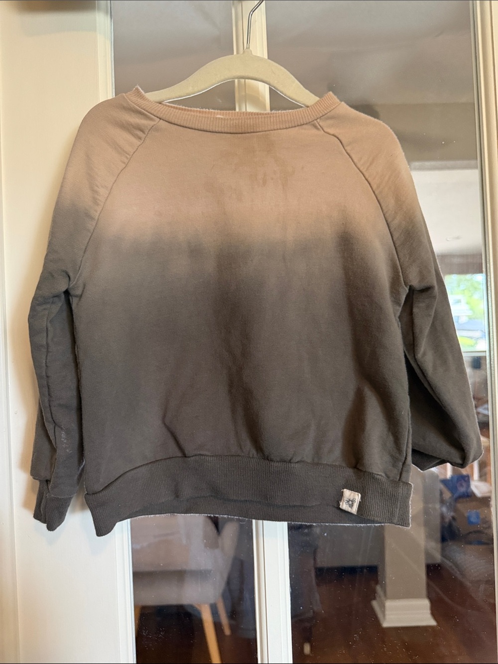 Burt's Bees Baby Ombre Crewneck Sweater in Taupe to Charcoal